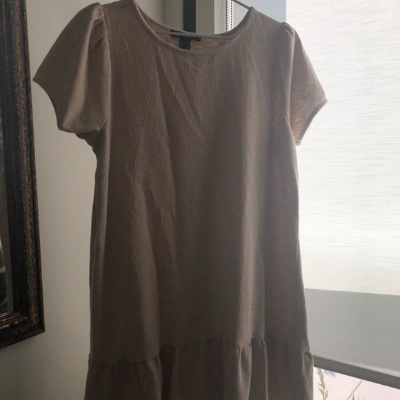 Adorable cream/beige ribbed babydoll dress/top - Picture 1 of 10